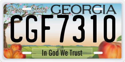 GA license plate CGF7310