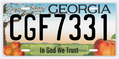 GA license plate CGF7331