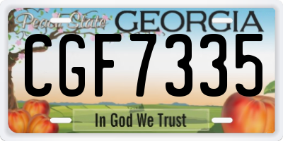 GA license plate CGF7335