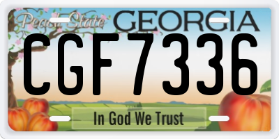 GA license plate CGF7336