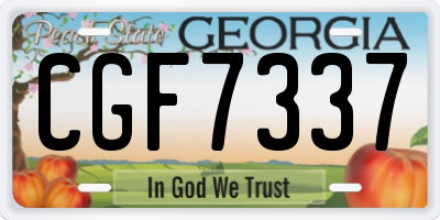 GA license plate CGF7337