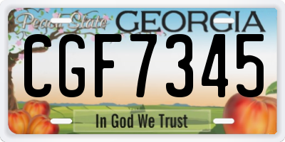 GA license plate CGF7345