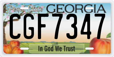 GA license plate CGF7347