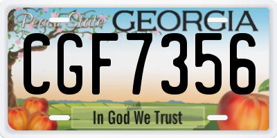GA license plate CGF7356