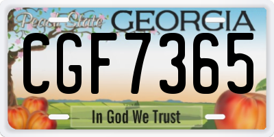 GA license plate CGF7365