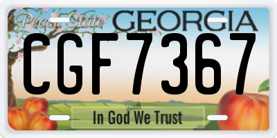 GA license plate CGF7367