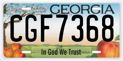GA license plate CGF7368