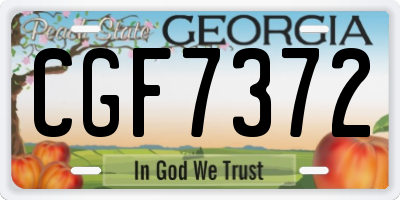GA license plate CGF7372