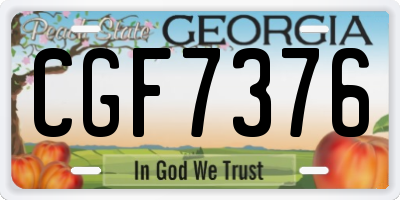GA license plate CGF7376