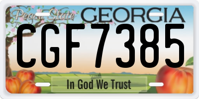 GA license plate CGF7385