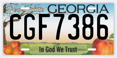 GA license plate CGF7386