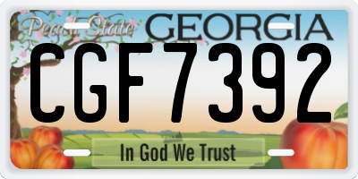 GA license plate CGF7392