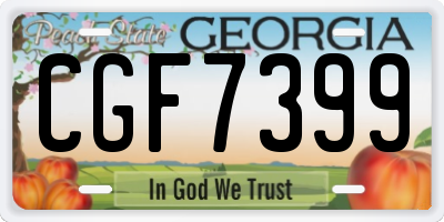 GA license plate CGF7399