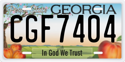 GA license plate CGF7404
