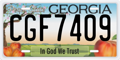 GA license plate CGF7409