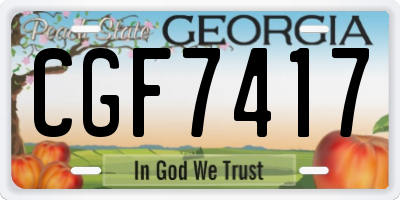GA license plate CGF7417