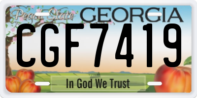 GA license plate CGF7419