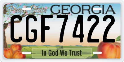 GA license plate CGF7422