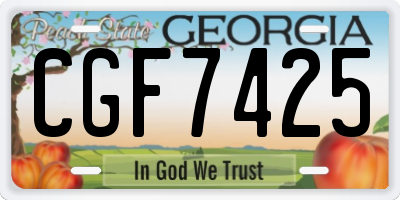 GA license plate CGF7425