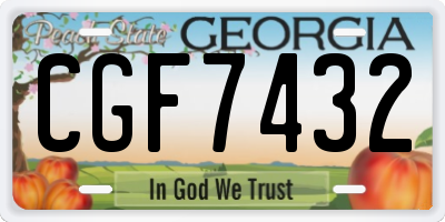 GA license plate CGF7432