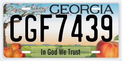 GA license plate CGF7439