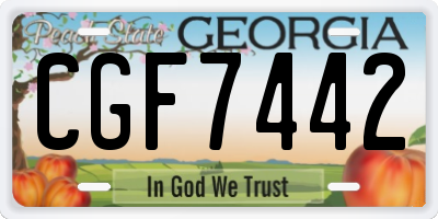 GA license plate CGF7442