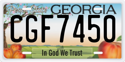 GA license plate CGF7450
