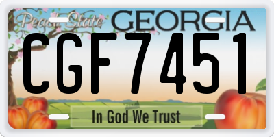 GA license plate CGF7451