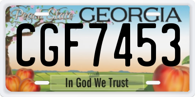 GA license plate CGF7453