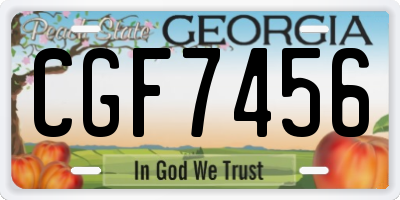 GA license plate CGF7456