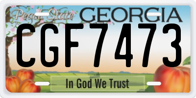 GA license plate CGF7473