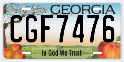 GA license plate CGF7476