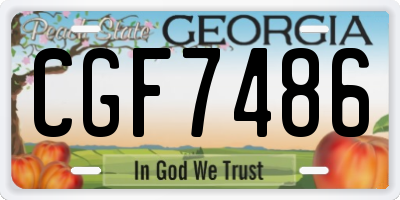 GA license plate CGF7486