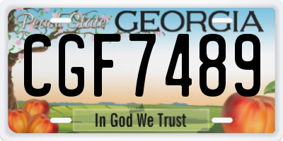 GA license plate CGF7489