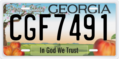 GA license plate CGF7491