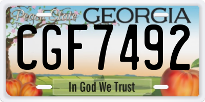 GA license plate CGF7492
