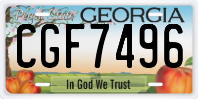 GA license plate CGF7496