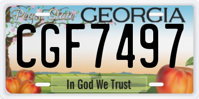 GA license plate CGF7497