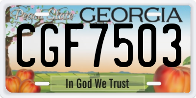GA license plate CGF7503