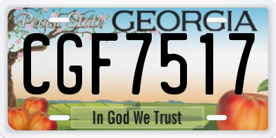 GA license plate CGF7517