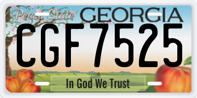 GA license plate CGF7525