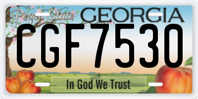 GA license plate CGF7530
