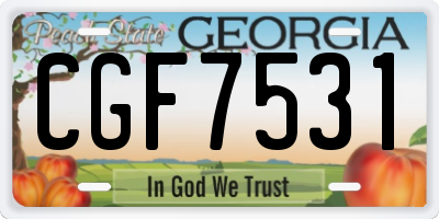 GA license plate CGF7531