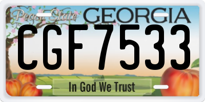 GA license plate CGF7533