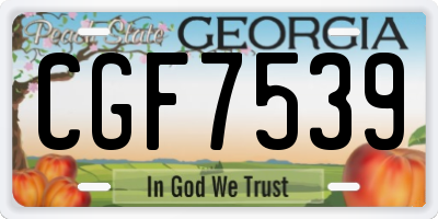 GA license plate CGF7539