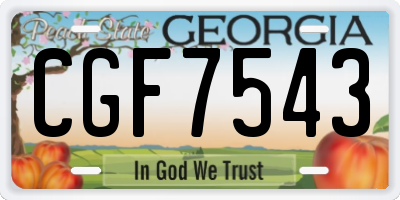 GA license plate CGF7543