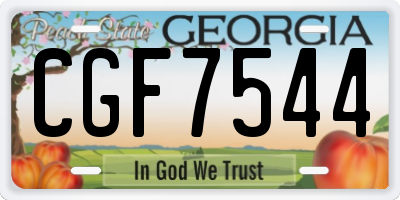 GA license plate CGF7544