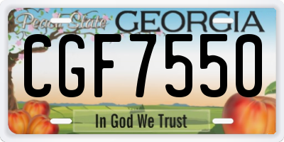 GA license plate CGF7550