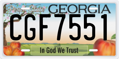 GA license plate CGF7551