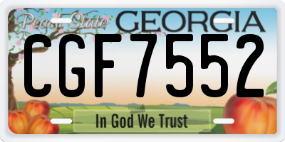 GA license plate CGF7552